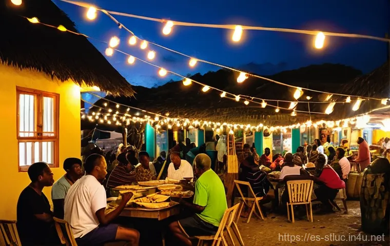 세인트루시아 음악 장르 - **Prompt:** A dynamic, high-energy image of a St. Lucian steelpan band leading a carnival parade. Th...