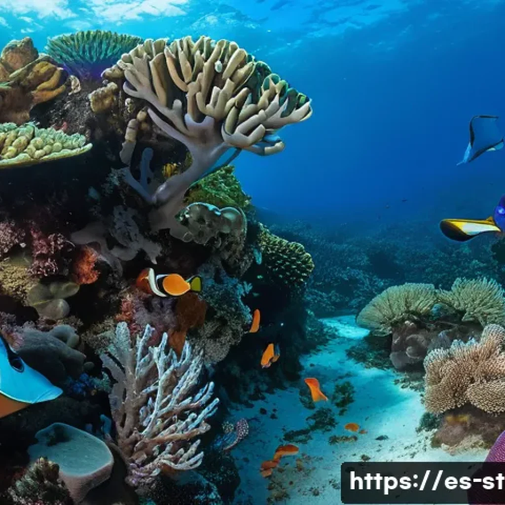 세인트루시아에서의 해양 스포츠 - **Prompt:** A breathtaking underwater scene in the crystal-clear turquoise waters off the coast of S...
