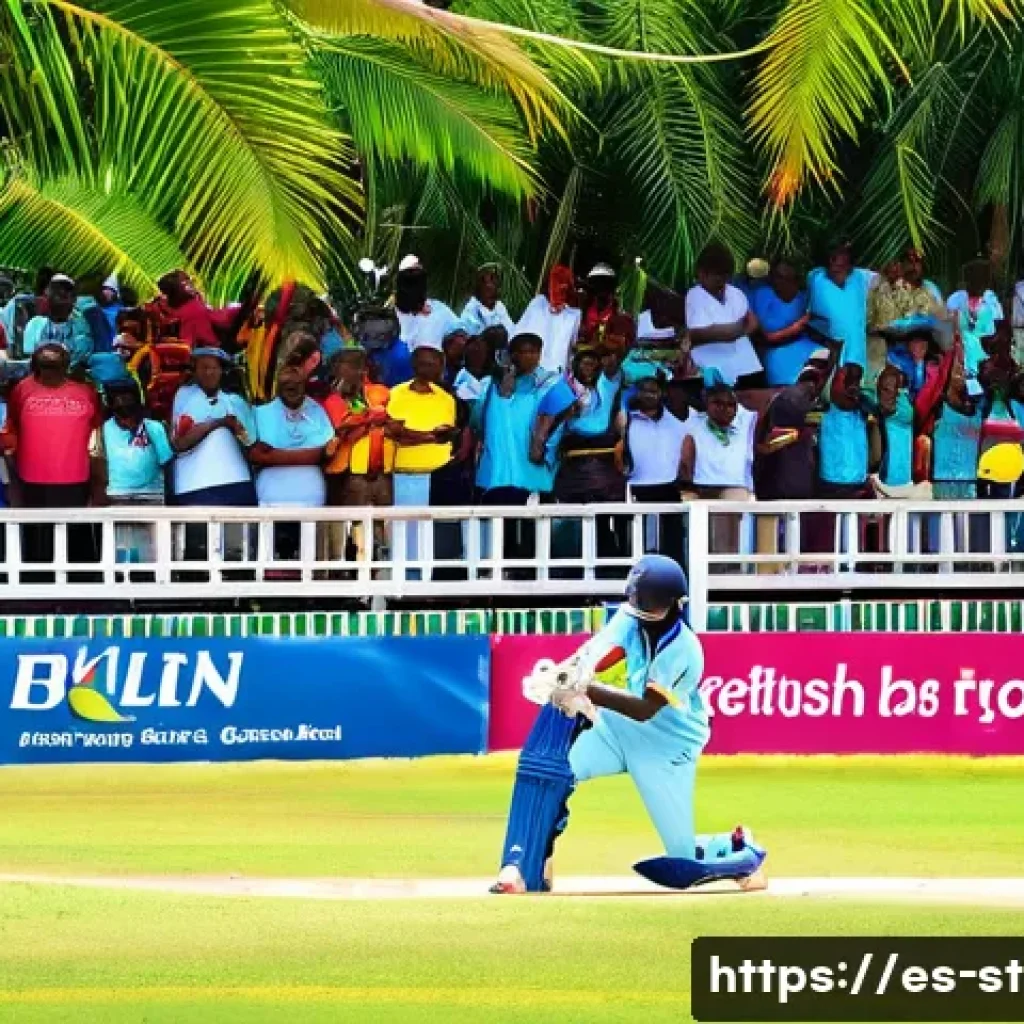 세인트루시아의 독특한 스포츠 문화 - A vibrant scene of a lively cricket match at the Daren Sammy Cricket Ground in Gros Islet, Saint Luc...